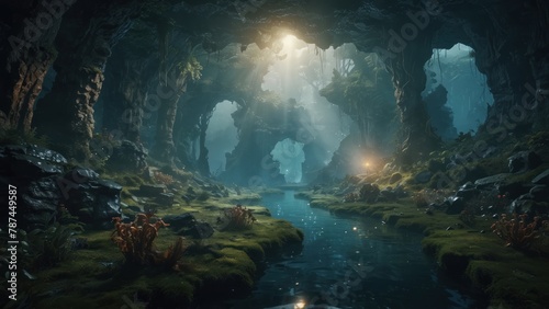 Explore the depths of a hidden world, where magic and mystery intertwine in a fantastical landscape