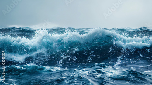 Foamy waves rolling up in ocean © Aki