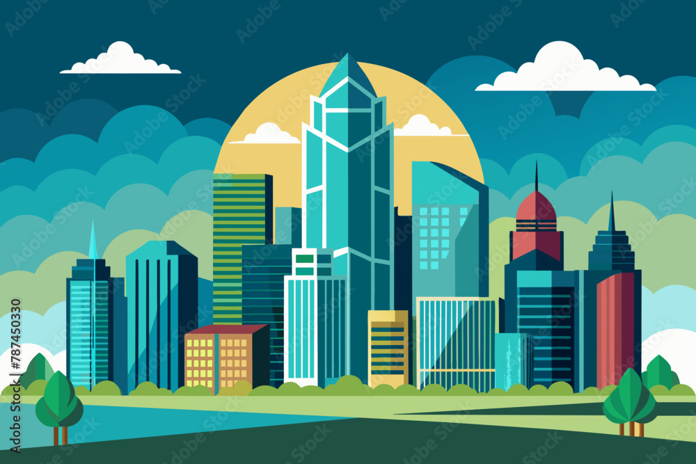 City skyline Charlotte NC vector City skyline Charlotte NC vector