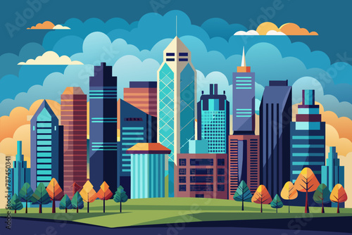 City skyline Charlotte NC vector  