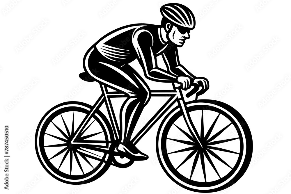 Cycling vector silhouette Cycling vector silhouette