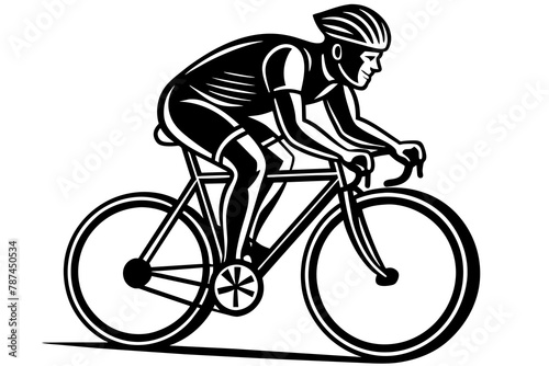 Fototapeta Naklejka Na Ścianę i Meble -  Cycling vector silhouette 