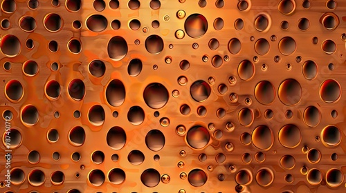 seamless texture of perforated copper with a pattern of holes or perforations © pvl0707