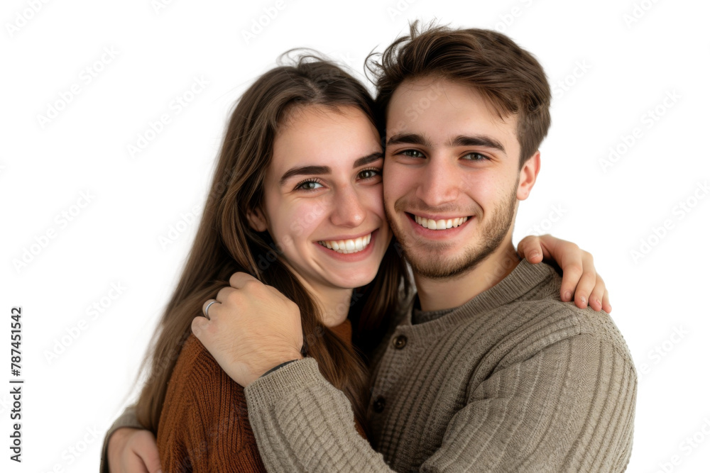 Portrait of happy couple hugging and holding together with smiling isolated on transparent png background, loving moment, romantic scene. Portrait of happy couple hugging and holding together with smiling isolated on transparent png background, loving moment, romantic scene.