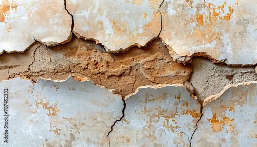 Cracks on the wall at the house or residence.