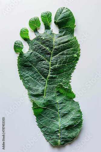 Environmental Footprint made of leaves, eco-friendly, responsible nature