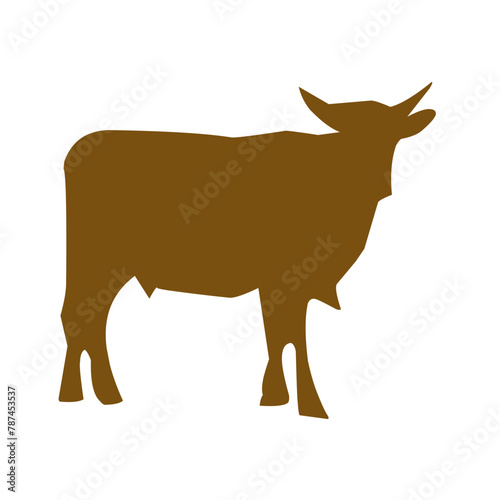 Collection of flat design cow silhouettes cows.