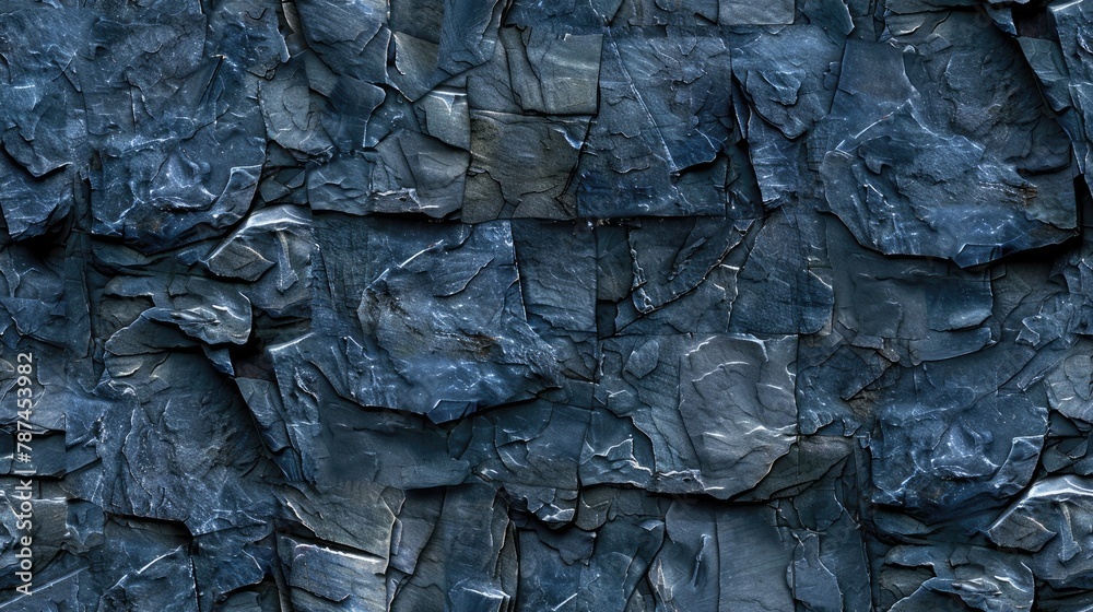 seamless texture of slate with a rough, layered texture and a dark grey or blue-black color.