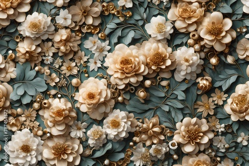 A wall adorned with floral jewels, a background that radiates natural opulence.