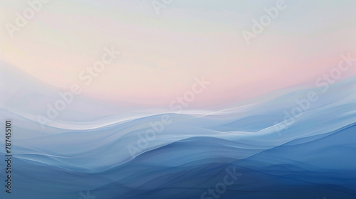 A minimalist abstract painting, featuring a soft color gradient that flows smoothly, embodying simplicity and calm photo