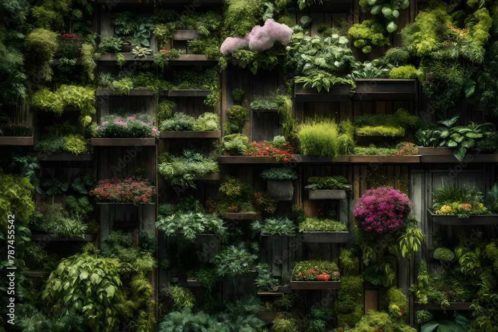 A wall dressed in a garden attire, a background that transforms spaces into havens.