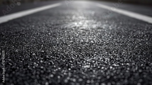 A detailed texture of an asphalt road providing a simple yet impactful background with a focus on urban infrastructure