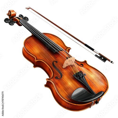 violin cutout png isolated on white or transparent background