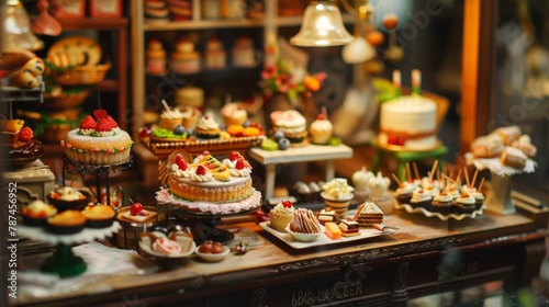 Sweet Delights in Miniature Bakery Setting © Newaystock