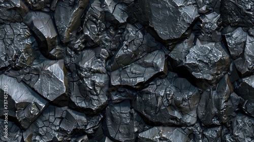 seamless texture of basalt with a fine-grained, dark grey to black color and sometimes with visible crystalline structures photo
