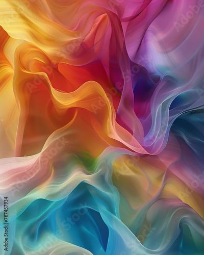 Smooth and fluid waves in a mesmerizing color gradient, capturing the serene flow of colors