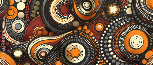 Charming 3D vector illustration of an Australian Aboriginal dot painting, organic forms in desert hues,