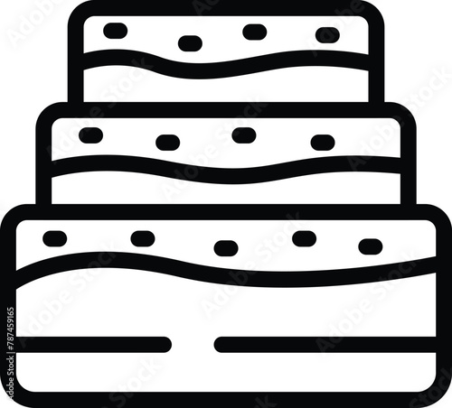 Cake delicacy icon outline vector. Tasty baked pie. Delicious homemade dessert