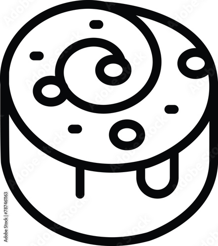 Sweet dough pastry roll icon outline vector. Breakfast baked bun. Delicious creamy dessert