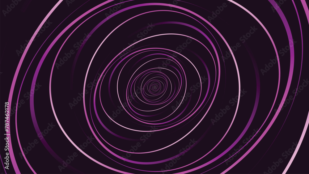 Obraz premium Abstract spiral data cycle simple thin line creative minimalist background.