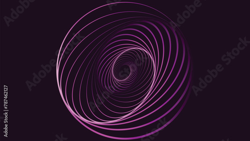 Abstract spiral data cycle simple thin line creative minimalist background.