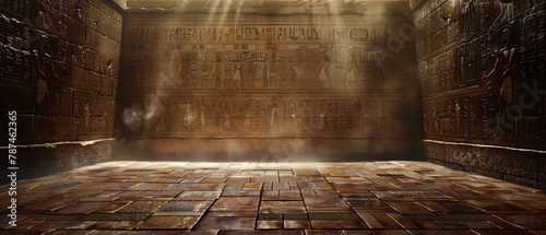 Ancient Egyptian wall hieroglyphs photo