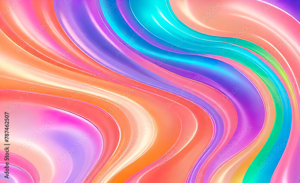 Obraz premium Abstract background of rainbow liquid metal, background for smartphone