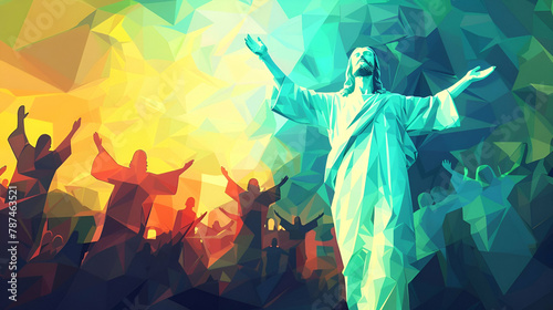 Geometric abstract illustration of the Resurrection of Jesus