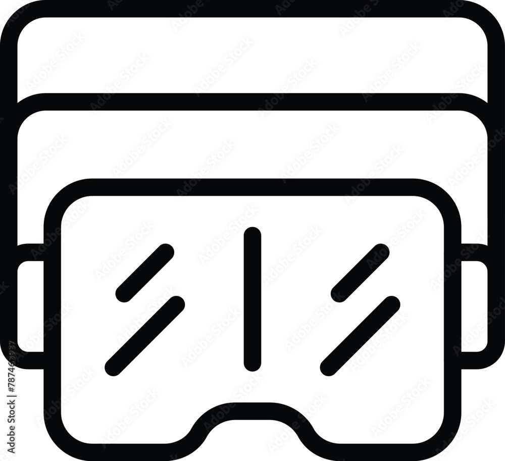 Augmented reality visor icon outline vector. Futuristic gadget. Videogame sensor headset Augmented reality visor icon outline vector. Futuristic gadget. Videogame sensor headset