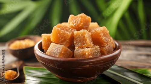 Culinary Gems Jaggery Sugar Cubes in Focus photo