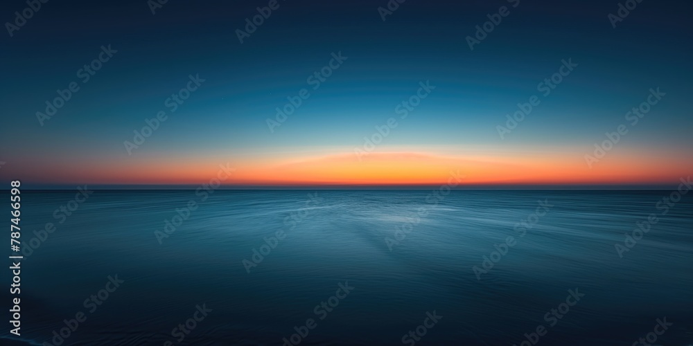 Nature Background, Serene Ocean Horizon at Sunset with Calming Gradient Colors