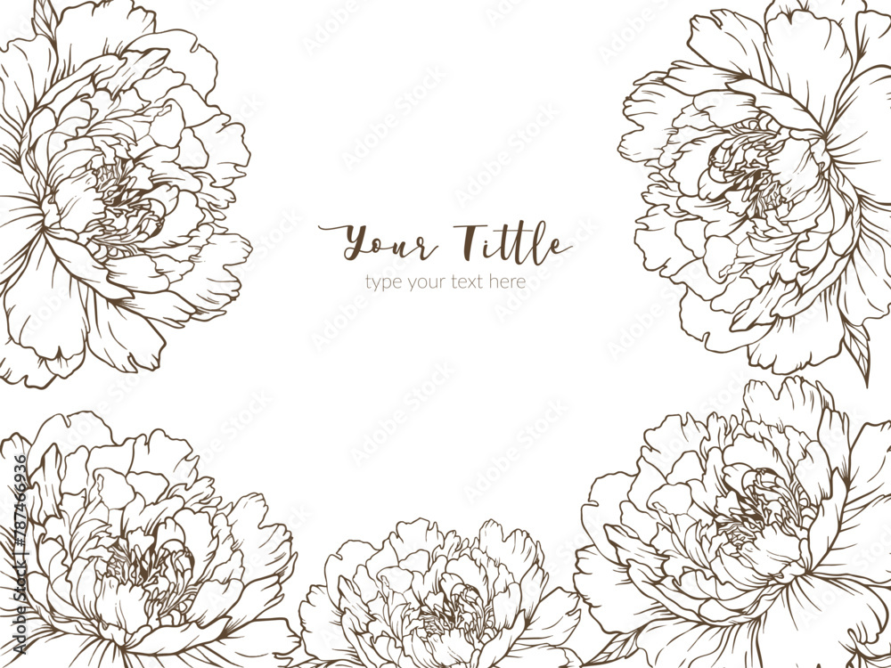 Floral Frame Background Vector Out Line Hand Drawing Floral Frame Background Vector Out Line Hand Drawing