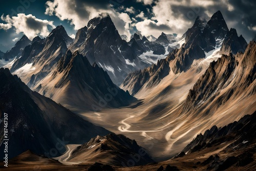 A panorama of rugged peaks, each slope and valley a testament to earth's grandeur. © Muhammad