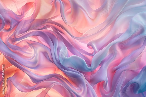 Abstract fluid holographic pastel curved wave in motion colorful background