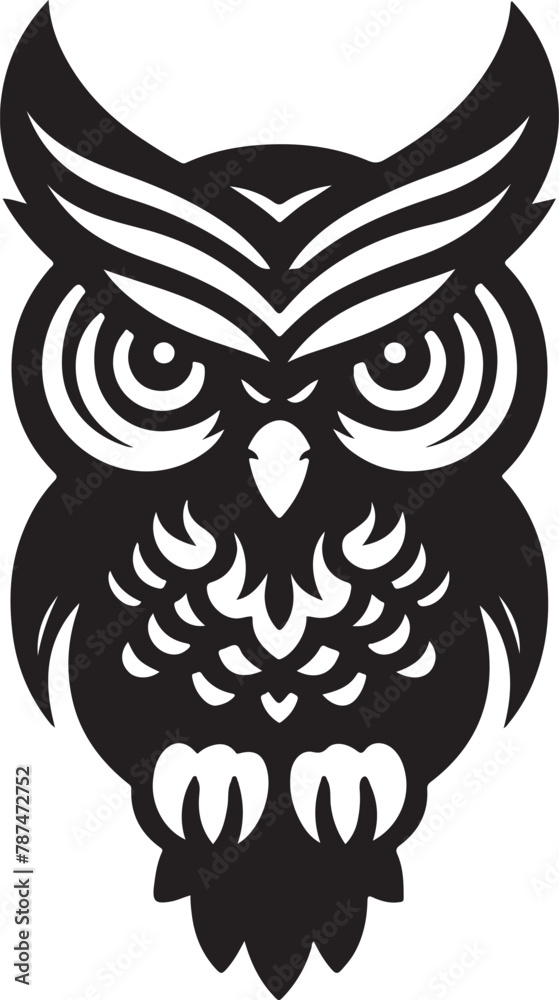 black and white owl black and white owl