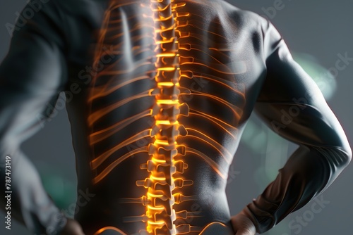 Highlighted lower back pain