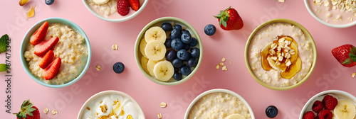 Colorful Display of Healthy and Delicious Oatmeal Recipes  photo