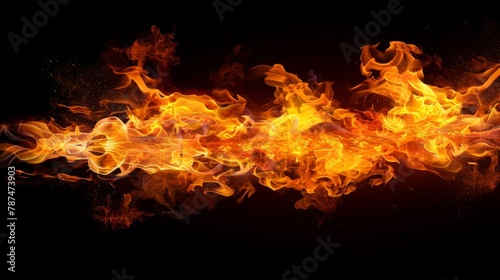A Roaring Orange Fire Blaze © PiBu Stock