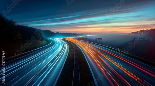 Symphony of Lights in Motion - A Long Exposure Journey. Concept Long Exposure Photography  Light Trails  Nighttime Landscapes  Motion Blur Effects  Urban Night Scenes