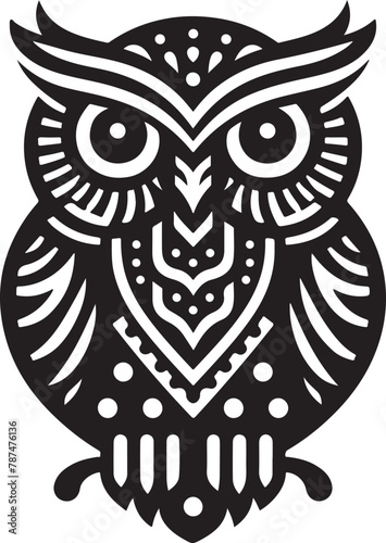 black and white owl