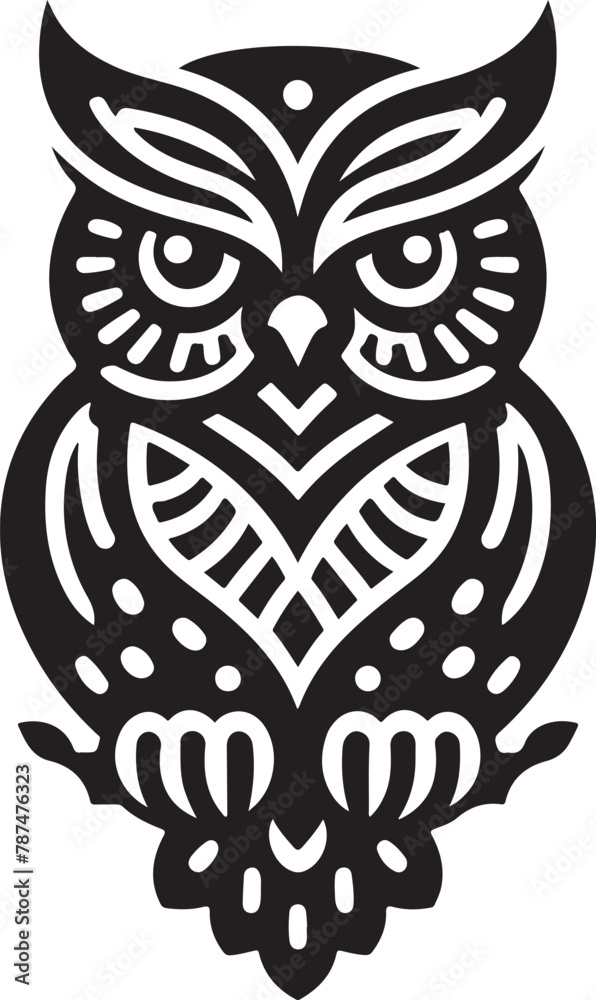 Fototapeta premium black and white owl