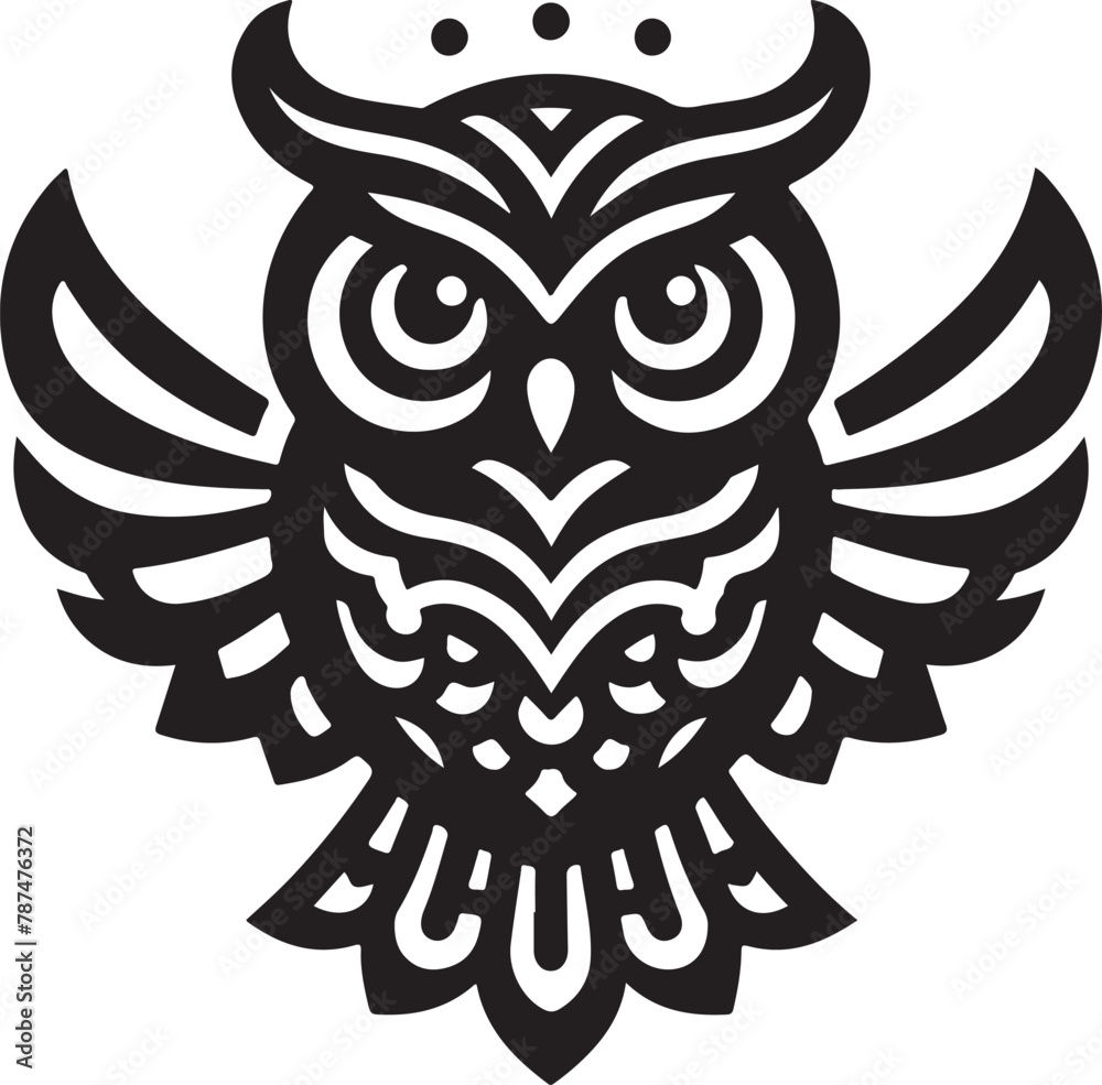 black and white owl black and white owl