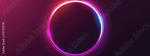A glowing neon circle frame on dark background vector illustration design with gradient color, light and shadow effect Design element for your presentation or advertisement template Vector Illustratio