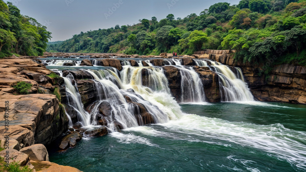 waterfall in the mountains