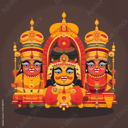 illustration of Ratha Yatra of Lord Jagannath, Balabhadra and Subhadra on Chariot photo