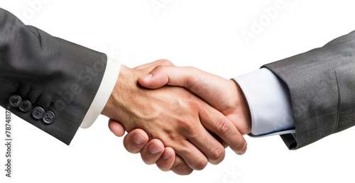 PNG Two hands shaking handshake success white background. photo