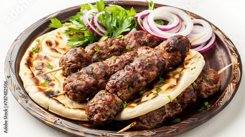 Lamb meat kofta kebab onion