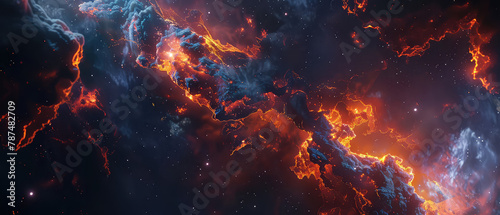 Ethereal Space Art with Colorful Nebula Swirls
