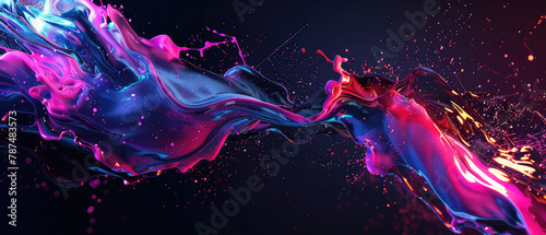 Vivid abstract liquid colors collision in space