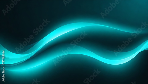 Abstract dark teal background with light wave. Blurred turquoise water backdrop. Vector illustration for your graphic design, banner, wallpaper or poster, website